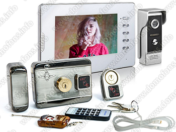 Комплект видеодомофона Eplutus EP-7300-W с электромеханическим замком AX066